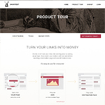 shortest website design homepage monetize links share project product tour