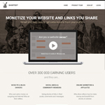 shortest website design homepage monetize links share project